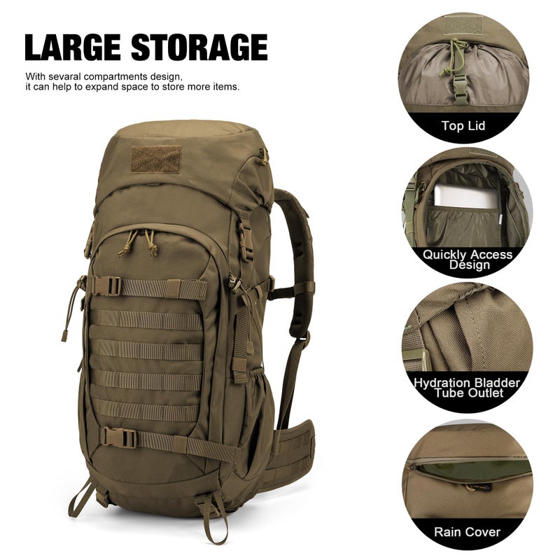 Mardingtop 50L Hiking Survival Backpack,Backpacking Backpack with Rain Cover for Hiking,Backpacking,Rucking,Camping,Survival - Image 5